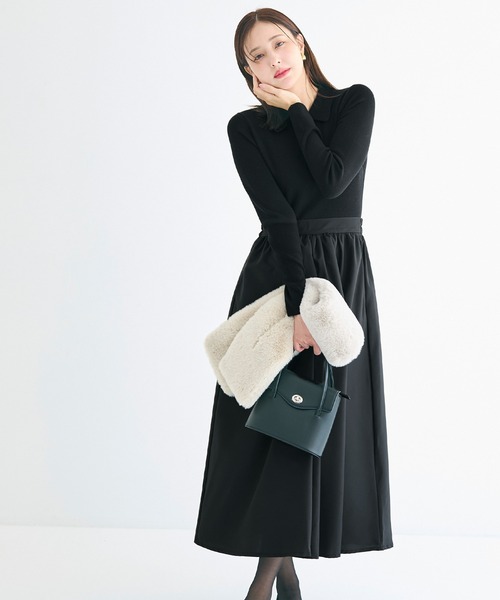 coca（coca）（コカ）の「ポロニットドッキングワンピース（ワンピース・レディース・ブラック/その他1・L/M）」の12枚目の写真