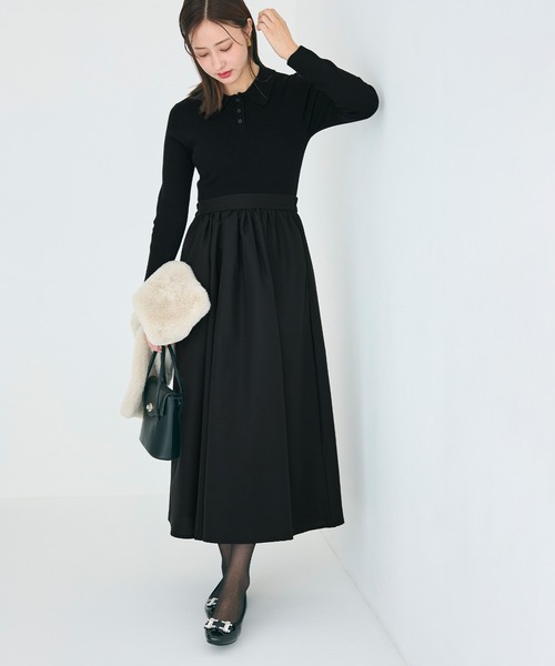 coca（coca）（コカ）の「ポロニットドッキングワンピース（ワンピース・レディース・ブラック/その他1・L/M）」の13枚目の写真