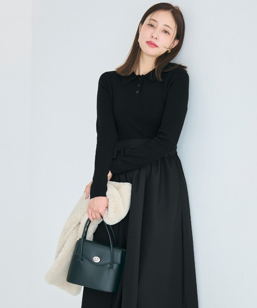 coca（coca）（コカ）の「ポロニットドッキングワンピース（ワンピース・レディース・ブラック/その他1・L/M）」の14枚目の写真