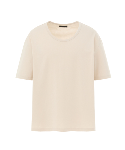 DNSR(ディーエヌエスアール)の「シルケットUネックハーフスリーブベージュ(Tシャツ/カットソー・メンズ・その他・MEDIUM/LARGE/X-LARGE)」の1枚目の写真