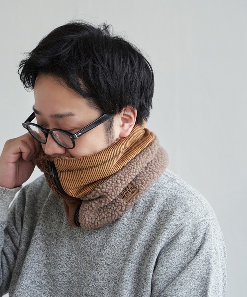 KRIFF MAYER（クリフメイヤー）の「KRIFF MAYER クリフメイヤー 切り替えネックウォーマー（ネックウォーマー/スヌード・メンズ・その他1/ブラウン/ブラック・FREE）」の2枚目の写真