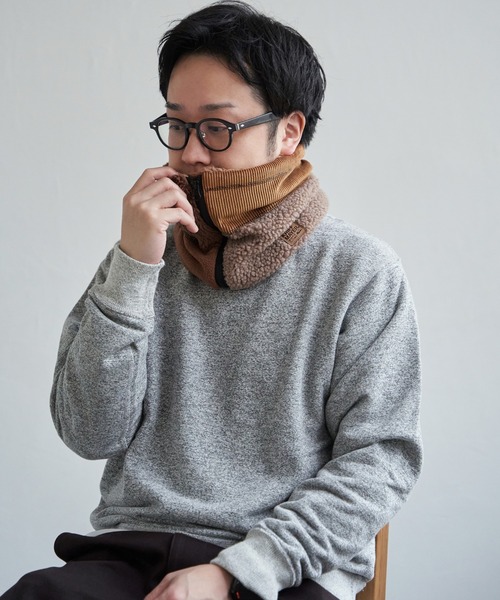 KRIFF MAYER（クリフメイヤー）の「KRIFF MAYER クリフメイヤー 切り替えネックウォーマー（ネックウォーマー/スヌード・メンズ・その他1/ブラウン/ブラック・FREE）」の5枚目の写真