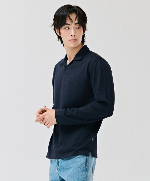 CHASECULT(チェイスカルト)の「男性オープンネックカラーTシャツ-DEZK5106B04(ポロシャツ・メンズ・ネイビー・100/95/105/110)」の3枚目の写真