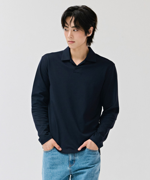 CHASECULT(チェイスカルト)の「男性オープンネックカラーTシャツ-DEZK5106B04(ポロシャツ・メンズ・ネイビー・100/95/105/110)」の4枚目の写真
