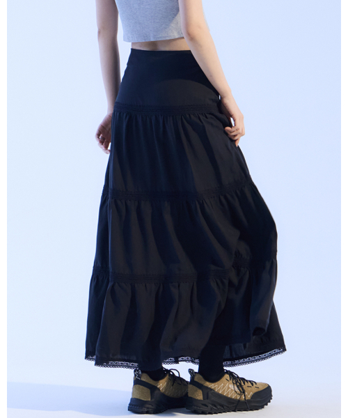 MOAA(モア)の「ソフトフレアロングスカート(ブラック)(スカート・レディース・その他・SMALL/MEDIUM)」の1枚目の写真