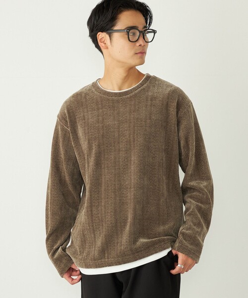 SHIPS Colors(シップス カラーズ)の「SHIPS Colors:モール フェイクレイヤード ロンT(Tシャツ/カットソー・メンズ・ネイビー/ブラウン/オフホワイト・MEDIUM/LARGE/X-LARGE)」の2枚目の写真