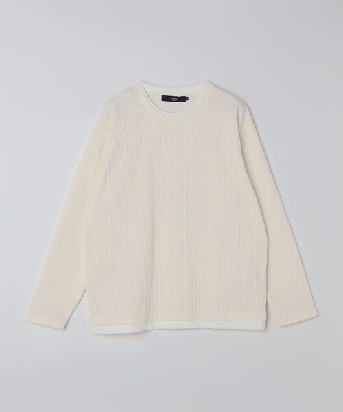 SHIPS Colors(シップス カラーズ)の「SHIPS Colors:モール フェイクレイヤード ロンT(Tシャツ/カットソー・メンズ・ネイビー/ブラウン/オフホワイト・MEDIUM/LARGE/X-LARGE)」の4枚目の写真