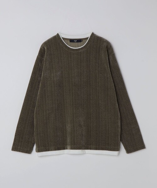 SHIPS Colors(シップス カラーズ)の「SHIPS Colors:モール フェイクレイヤード ロンT(Tシャツ/カットソー・メンズ・ネイビー/ブラウン/オフホワイト・MEDIUM/LARGE/X-LARGE)」の5枚目の写真