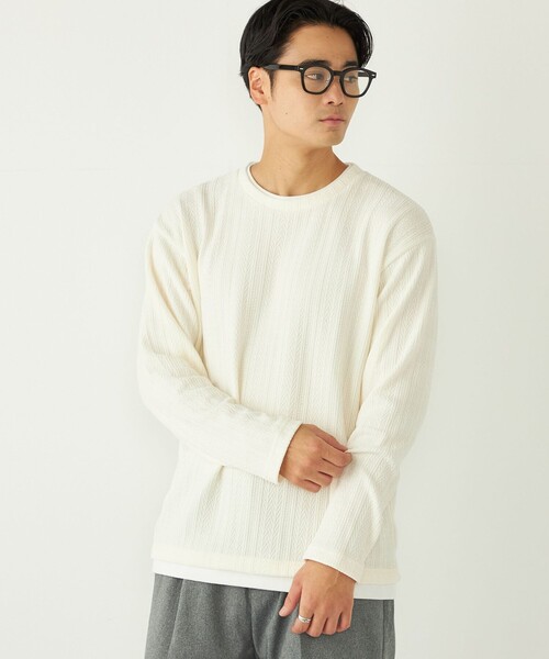 SHIPS Colors(シップス カラーズ)の「SHIPS Colors:モール フェイクレイヤード ロンT(Tシャツ/カットソー・メンズ・ネイビー/ブラウン/オフホワイト・MEDIUM/LARGE/X-LARGE)」の20枚目の写真