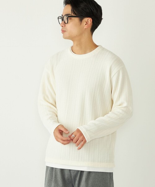 SHIPS Colors(シップス カラーズ)の「SHIPS Colors:モール フェイクレイヤード ロンT(Tシャツ/カットソー・メンズ・ネイビー/ブラウン/オフホワイト・MEDIUM/LARGE/X-LARGE)」の21枚目の写真