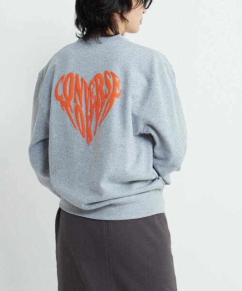 CONVERSE TOKYO(コンバーストウキョウ)の「HEART LOGO BACKPRINT SWEAT(スウェット・レディース・杢グレー/ブラック/ホワイト・FREE)」の3枚目の写真