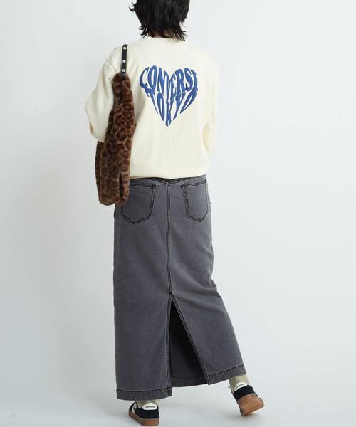 CONVERSE TOKYO(コンバーストウキョウ)の「HEART LOGO BACKPRINT SWEAT(スウェット・レディース・杢グレー/ブラック/ホワイト・FREE)」の21枚目の写真