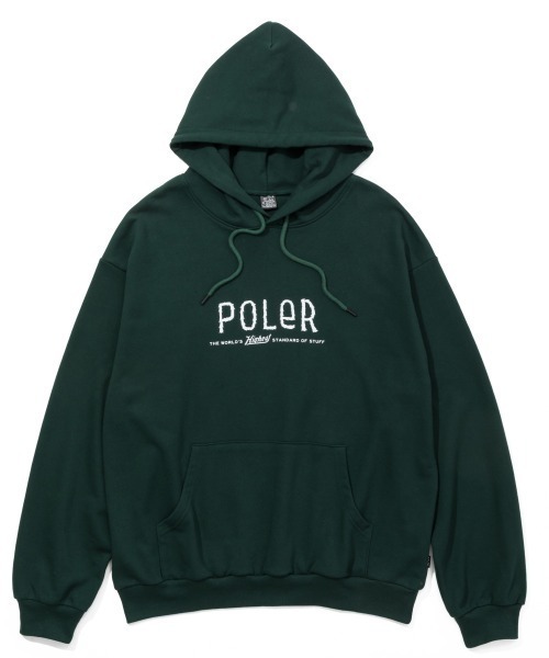 POLeR(ポーラー)の「POLER FURRY FONT HOOD(ポーラー ファリーフォント フード)(パーカー・メンズ・ヘザーグレー/グリーン/ブラック・MEDIUM/LARGE/X-LARGE)」の1枚目の写真
