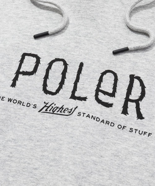 POLeR(ポーラー)の「POLER FURRY FONT HOOD(ポーラー ファリーフォント フード)(パーカー・メンズ・ヘザーグレー/グリーン/ブラック・MEDIUM/LARGE/X-LARGE)」の7枚目の写真