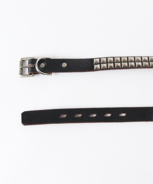 JOURNAL STANDARD（ジャーナルスタンダード）の「MADE IN CALIF Pylamid Studs 2line Belt（ベルト・メンズ・ブラック・32/36）」の2枚目の写真