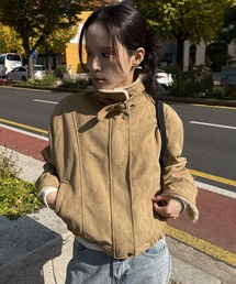 UNE MANSION | 【ハイネック＆襟ありを楽しめる2way仕様】ふわふわインナームートンブルゾン/フライトジャケット(ブルゾン)