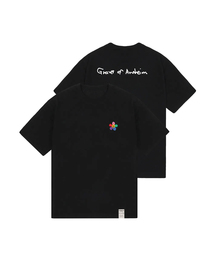 GRAVER（グレーバー）の「[UNISEX] Rainbow Flower Embroidery Back Logo Short Sleeve Tee_Black（Tシャツ/カットソー・メンズ）」