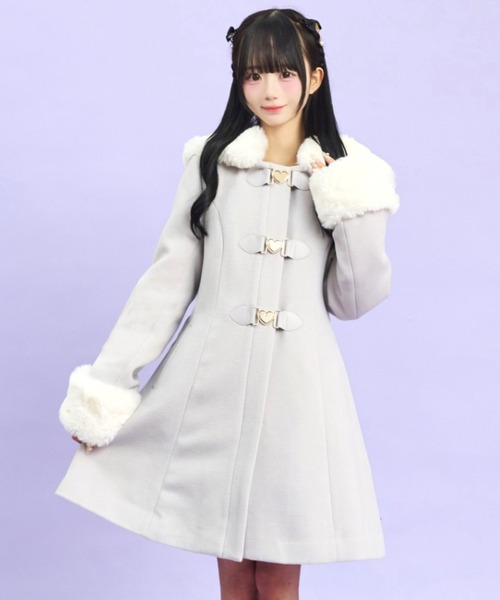 Secret Honey（シークレットハニー）の「取り外しフード付ビットコート（その他アウター・レディース・グレー/オフホワイト・MEDIUM）」の2枚目の写真