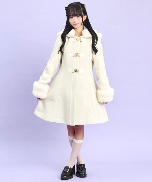 Secret Honey（シークレットハニー）の「取り外しフード付ビットコート（その他アウター・レディース・グレー/オフホワイト・MEDIUM）」の3枚目の写真