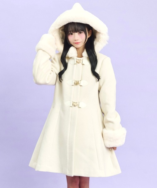 Secret Honey（シークレットハニー）の「取り外しフード付ビットコート（その他アウター・レディース・グレー/オフホワイト・MEDIUM）」の4枚目の写真