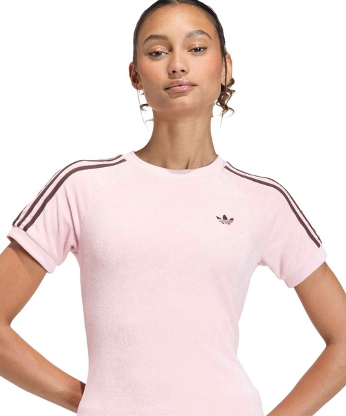 atmos(アトモス)の「adidas TERRY TOWEL CALI TEE / アディダス テリー タオル カリ ティー(Tシャツ/カットソー・レディース・ピンク・S/M/L)」の4枚目の写真
