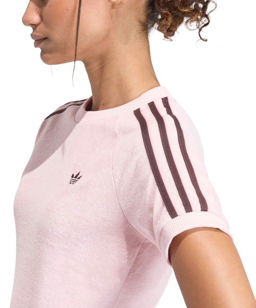 atmos(アトモス)の「adidas TERRY TOWEL CALI TEE / アディダス テリー タオル カリ ティー(Tシャツ/カットソー・レディース・ピンク・S/M/L)」の6枚目の写真
