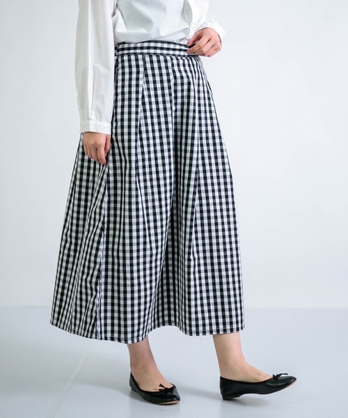 D.M.G.（ドミンゴ）の「[D.M.G / ディーエムジー] ブロード ギンガム タックフレアスカート（スカート・レディース・ブラック系その他/ブルー系その他・FREE）」の11枚目の写真