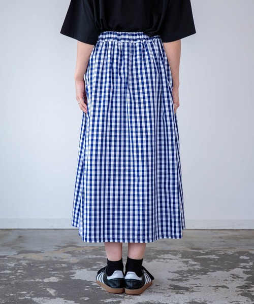 D.M.G.（ドミンゴ）の「[D.M.G / ディーエムジー] ブロード ギンガム タックフレアスカート（スカート・レディース・ブラック系その他/ブルー系その他・FREE）」の17枚目の写真