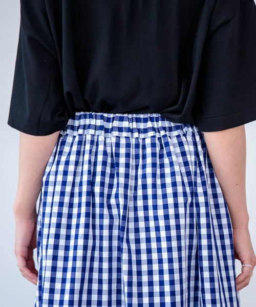 D.M.G.（ドミンゴ）の「[D.M.G / ディーエムジー] ブロード ギンガム タックフレアスカート（スカート・レディース・ブラック系その他/ブルー系その他・FREE）」の20枚目の写真