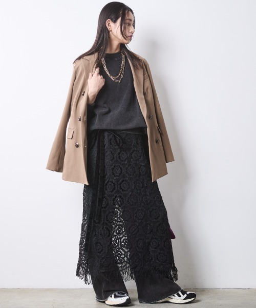 CHIC STYLE(シックスタイル)の「硫化染ビッグシルエットスウェット<大きいサイズ有>シックスタイル(スウェット・レディース・チャコール/グレー系・M/L/LL/3L/4L/5L)」の6枚目の写真