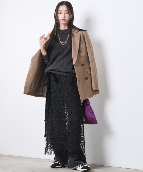 CHIC STYLE(シックスタイル)の「硫化染ビッグシルエットスウェット<大きいサイズ有>シックスタイル(スウェット・レディース・チャコール/グレー系・M/L/LL/3L/4L/5L)」の9枚目の写真