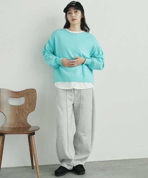 Doux archives（ドゥアルシーヴ）の「カーリングボートネックニットプルオーバー（ニット/セーター・レディース・シアン/グレイッシュベージュ/ブラック/グレー・FREE）」の22枚目の写真