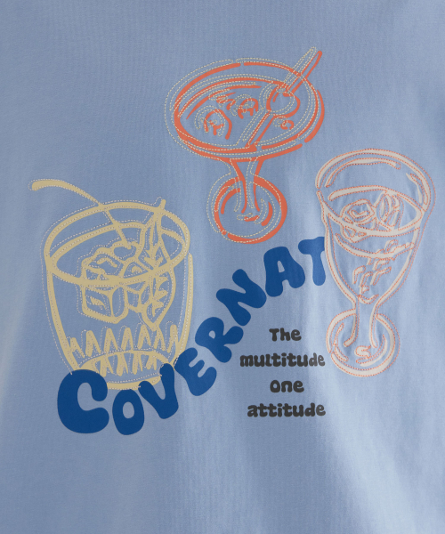 COVERNAT(カバーナット)の「クールコットンキッチカクテルグラフィックTシャツ Blue(Tシャツ/カットソー・レディース・その他・X-SMALL/SMALL/MEDIUM/LARGE/X-LARGE/XX-LARGE)」の10枚目の写真