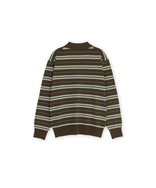 BROWNYARD(ブラウンヤード)の「Wストライプニットピケ、ブラウン(ポロシャツ・レディース・その他・1/2)」の2枚目の写真