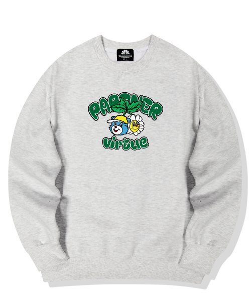 TRIPSHION(トリップション)の「BEAR & FLOWER GRAPHIC クルーネック - ホワイト(スウェット・メンズ・その他・LARGE/MEDIUM/X-LARGE)」の1枚目の写真