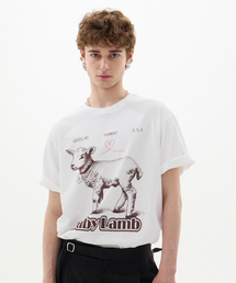 LEARVE（ルアブ）の「ベイビーラムクラブプリントTシャツホワイト（Tシャツ/カットソー）」