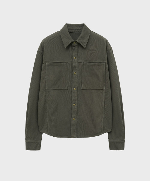 NOIRER（ノイア）の「コットンウィップコードウォッシュドクロップシャツ（グレー）（シャツ/ブラウス・メンズ・その他・48/50/52）」の2枚目の写真