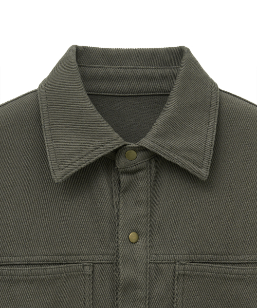 NOIRER（ノイア）の「コットンウィップコードウォッシュドクロップシャツ（グレー）（シャツ/ブラウス・メンズ・その他・48/50/52）」の4枚目の写真