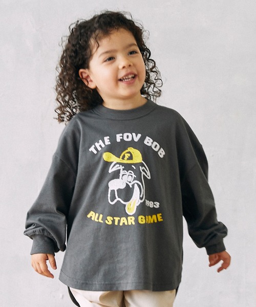 FOV（フォブ）の「FOV/フォブ F/B ALL STAR L/S Tシャツ（Tシャツ/カットソー・キッズ・チャコールグレー/ホワイト/ベージュ系その他・90cm/100cm/110cm/120cm/130cm）」の2枚目の写真