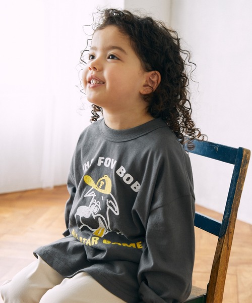 FOV（フォブ）の「FOV/フォブ F/B ALL STAR L/S Tシャツ（Tシャツ/カットソー・キッズ・チャコールグレー/ホワイト/ベージュ系その他・90cm/100cm/110cm/120cm/130cm）」の7枚目の写真