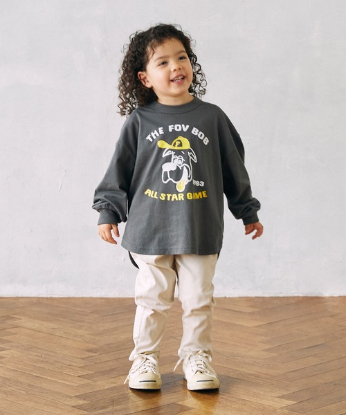 FOV（フォブ）の「FOV/フォブ F/B ALL STAR L/S Tシャツ（Tシャツ/カットソー・キッズ・チャコールグレー/ホワイト/ベージュ系その他・90cm/100cm/110cm/120cm/130cm）」の6枚目の写真