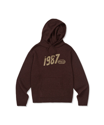 [Mmlg] WAVY LOGO HOOD KNIT (BROWN)