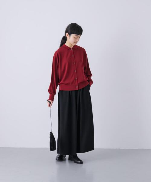 かぐれ（カグレ）の「ウールポロニットカーディガン（カーディガン/ボレロ・レディース・レッド/ブラック/ブラウン・FREE）」の7枚目の写真