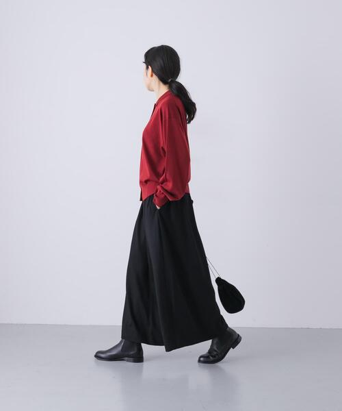 かぐれ（カグレ）の「ウールポロニットカーディガン（カーディガン/ボレロ・レディース・レッド/ブラック/ブラウン・FREE）」の9枚目の写真