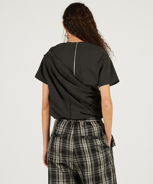 PRANK PROJECT（プランクプロジェクト）の「【2026Spring Pre-Order】カットシンメプリントT / Inverted Tee Dress（Tシャツ/カットソー・レディース・チャコールグレー/ホワイト・FREE）」の21枚目の写真