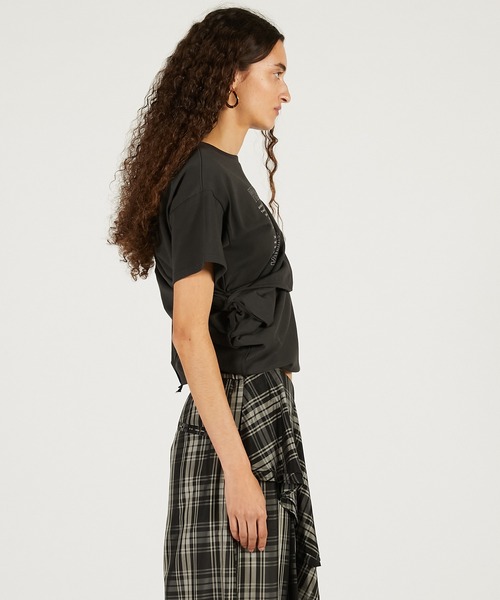 PRANK PROJECT（プランクプロジェクト）の「【2026Spring Pre-Order】カットシンメプリントT / Inverted Tee Dress（Tシャツ/カットソー・レディース・チャコールグレー/ホワイト・FREE）」の22枚目の写真