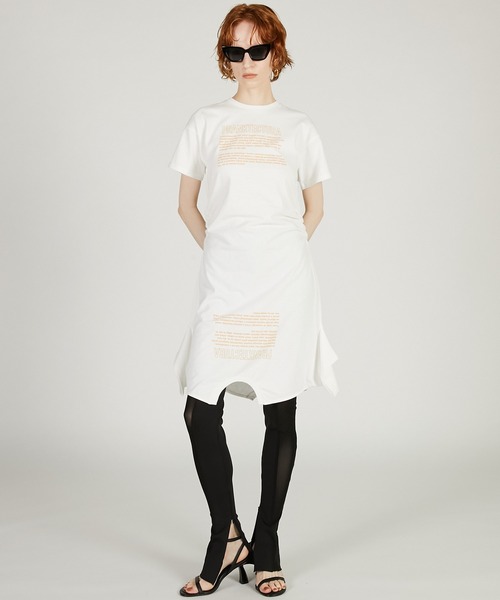 PRANK PROJECT（プランクプロジェクト）の「【2026Spring Pre-Order】カットシンメプリントT / Inverted Tee Dress（Tシャツ/カットソー・レディース・チャコールグレー/ホワイト・FREE）」の9枚目の写真