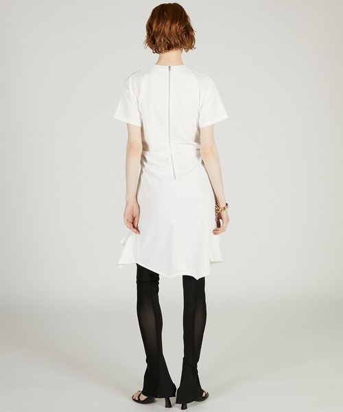 PRANK PROJECT（プランクプロジェクト）の「【2026Spring Pre-Order】カットシンメプリントT / Inverted Tee Dress（Tシャツ/カットソー・レディース・チャコールグレー/ホワイト・FREE）」の11枚目の写真