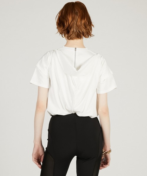 PRANK PROJECT（プランクプロジェクト）の「【2026Spring Pre-Order】カットシンメプリントT / Inverted Tee Dress（Tシャツ/カットソー・レディース・チャコールグレー/ホワイト・FREE）」の15枚目の写真