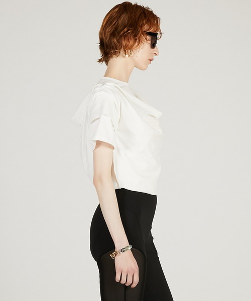 PRANK PROJECT（プランクプロジェクト）の「【2026Spring Pre-Order】カットシンメプリントT / Inverted Tee Dress（Tシャツ/カットソー・レディース・チャコールグレー/ホワイト・FREE）」の16枚目の写真